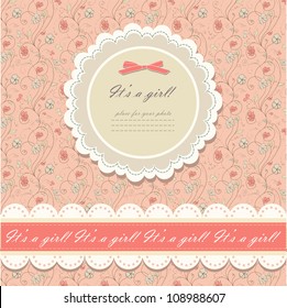 Romantic scrapbooking with your text for invitation, greeting, birthday, label, postcard, frame, baby seamless, child posrcard, children pattern, clip art, holiday, gift and etc, vector eps 8