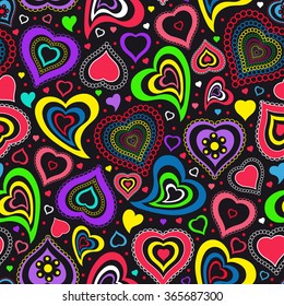 Romantic seamless background with hearts