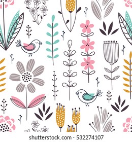 Romantic seamless floral pattern