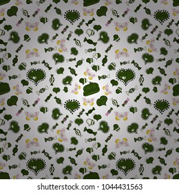 Romantic seamless. Love repeated backdrop for girl, textile, clothes, wrapping paper. Valentine':s day. Vector illustration. Sketch heart elements on white, green and neutral colors.