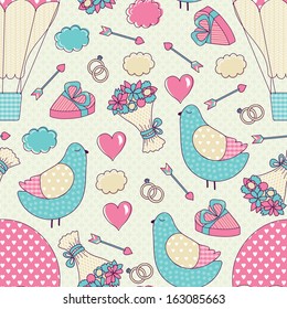 Romantic seamless pattern
