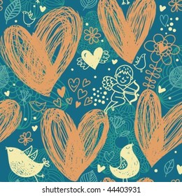 Romantic seamless pattern