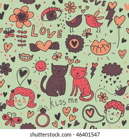 Romantic seamless pattern