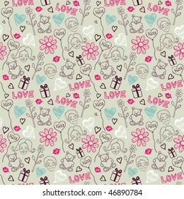  romantic seamless pattern