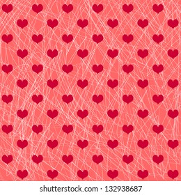 romantic seamless pattern with abstract pink hearts for your design