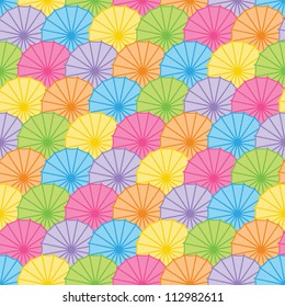 Romantic seamless pattern with colorful umbrellas.