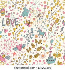 Romantic seamless pattern for cute floral wallpapers