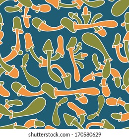 Romantic seamless pattern for cute floral wallpapers in vector. Vector ethnic background with plant. Bright children's cartoon flowers.