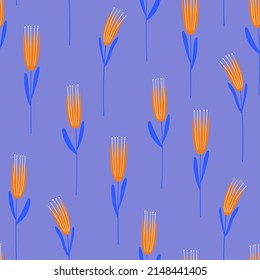 Romantic seamless pattern with fantasy flowers. Floral bohemian wrapping paper or wallpaper design.