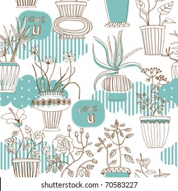 Romantic seamless pattern with flowers
