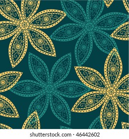 Romantic seamless pattern with flowers. Bright vector floral texture.