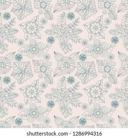 Romantic seamless pattern with flowers  stylish flowers.