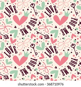 Romantic seamless pattern. Great for Valentine's Day, wedding, scrapbook, surface textures.