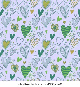 Romantic seamless pattern in green
