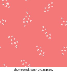 Romantic Seamless pattern, hand drawn doodle hearts, great for textiles, wrapping, banners, wallpapers - vector design