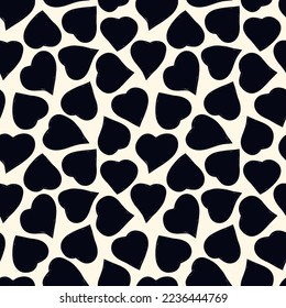Romantic seamless pattern. Happy Valentine's day, wedding, sweet love concept background. Freehand hearts surface print. Brush design texture. Handdrawn doodle ornament. Vector abstract wallpaper