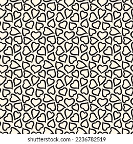 Romantic seamless pattern. Happy Valentine's day, wedding, sweet love concept background. Freehand hearts surface print. Brush design texture. Handdrawn doodle ornament. Vector abstract wallpaper