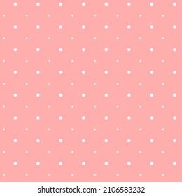 Romantic seamless pattern with a heart. Happy Valentine s Day. White dots on a pink background.