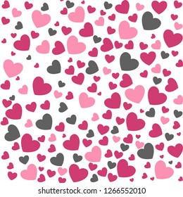 Romantic seamless pattern with hearts