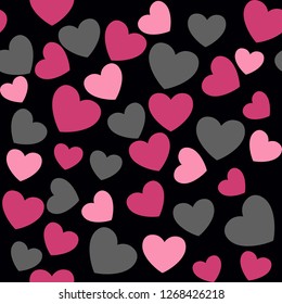 Romantic seamless pattern with hearts