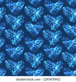 Romantic seamless pattern with hearts.