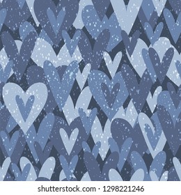Romantic seamless pattern with hearts.