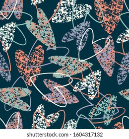 Romantic seamless pattern with hearts.