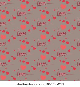 Romantic seamless pattern with hearts