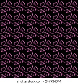 Romantic seamless pattern with hearts
