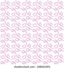 Romantic seamless pattern with hearts
