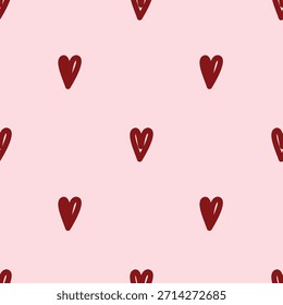 Patrón romántico sin fisuras con corazones.