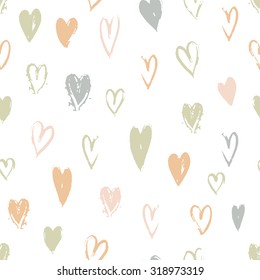 Romantic seamless pattern with hearts.