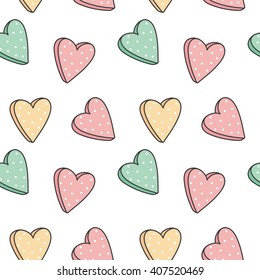 romantic seamless pattern with hearts