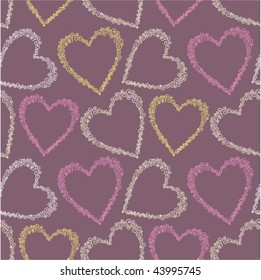 romantic seamless pattern with hearts