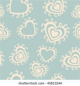 Romantic seamless pattern with hearts.