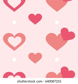 romantic seamless pattern with hearts