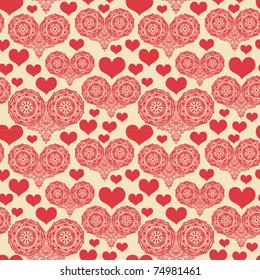 romantic seamless pattern with hearts