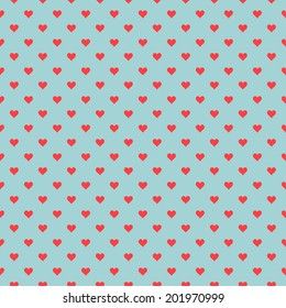 Romantic seamless pattern with hearts. Beautiful  vector illustration. Background. Endless texture can be used for printing onto fabric and paper or scrap booking.  