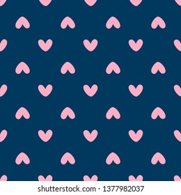 Romantic seamless pattern with hearts. Cute print. Simple vector illustration.