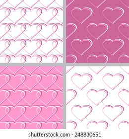 Romantic seamless pattern with hearts. Valentine day background. Vector illustration.