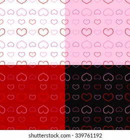 Romantic seamless pattern with hearts for Valentine Day