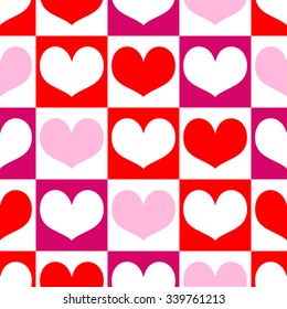 Romantic seamless pattern with hearts for Valentine Day
