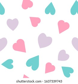 Romantic seamless pattern with hearts. Valentine's day. Simple vector illustration.