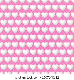 Romantic seamless pattern with hearts. Vector illustration, endless texture. Cute and fancy background for wallpaper, website, textile, greeting cards, wedding invitation, wrapping,  book cover, print