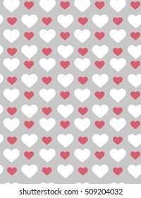 Romantic seamless pattern with hearts. Vector illustration. Background Heart shape 