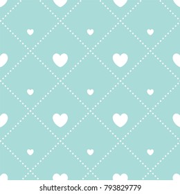 Romantic seamless pattern with hearts. Vector illustration, endless texture. Cute and fancy background for wallpaper, website, textile, greeting cards, wedding invitation, wrapping,  book cover, print