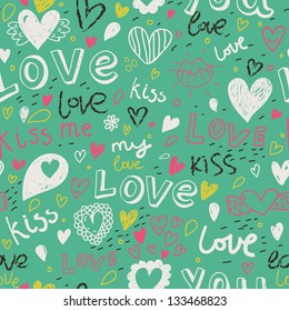 Romantic seamless pattern. Love concept background. Seamless pattern can be used for wallpaper, pattern fills, web page background,surface textures.
