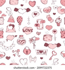 Romantic seamless pattern. Love concept background. Happy Valentine's day.