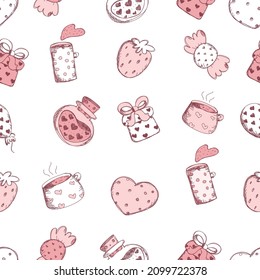 Romantic seamless pattern. Love concept background. Happy Valentine's day.
