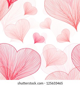 romantic seamless pattern with pink hearts for valentine's day